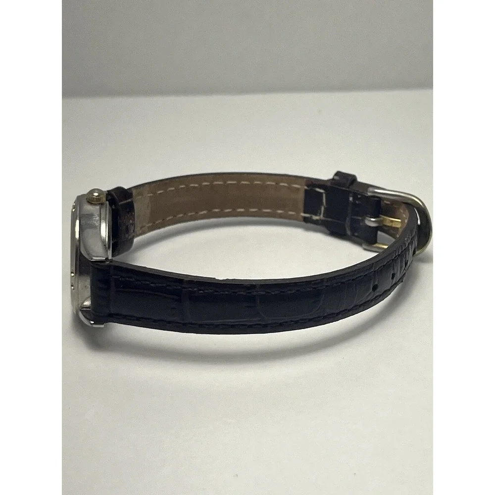 Precision by Gruen Diamond Women's Watch Brown Leather‎ Band- New Battery